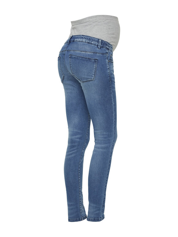 Mamalicious - Myra slim jeans, light blue, 8446