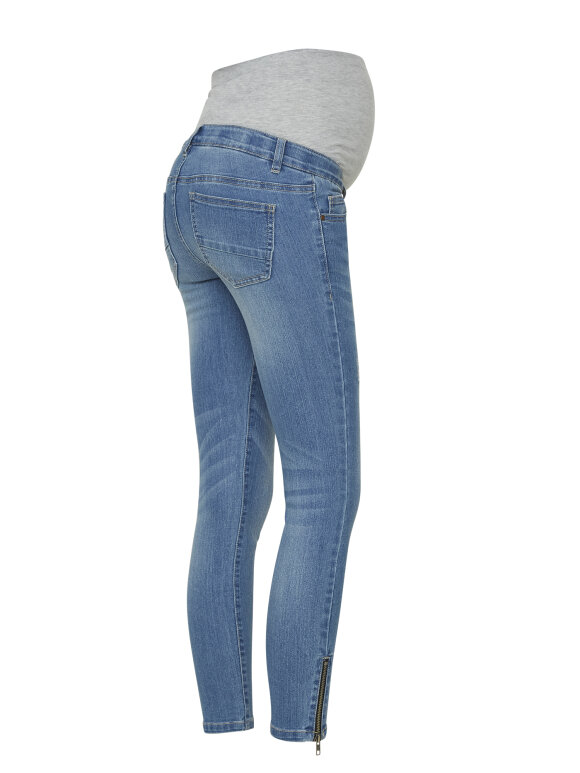 Mamalicious - Riga slim 7/8 zip jeans, 8068