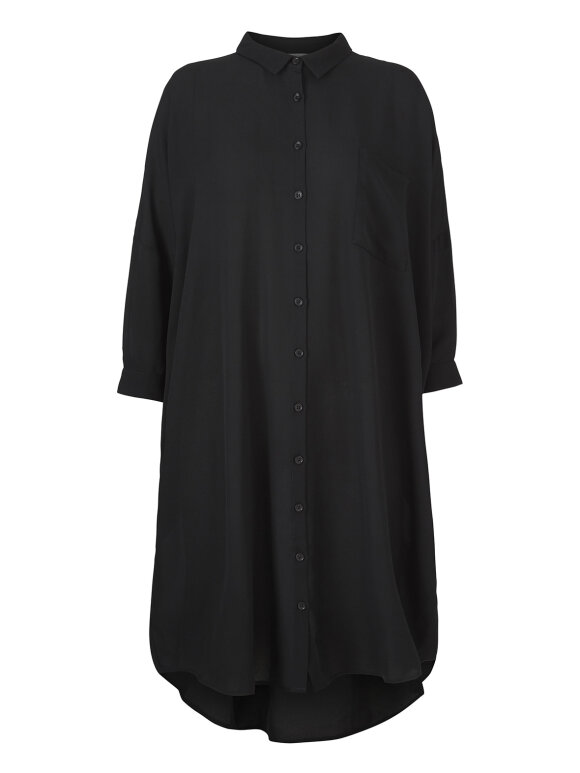 Oversize shirt dress - black