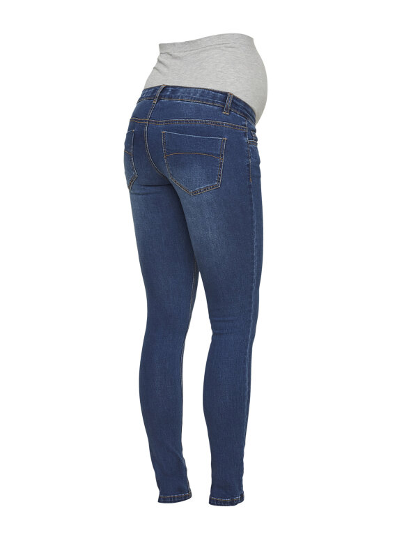 Mamalicious - Lola gravid jeans w. bumpband, blue denim 8771
