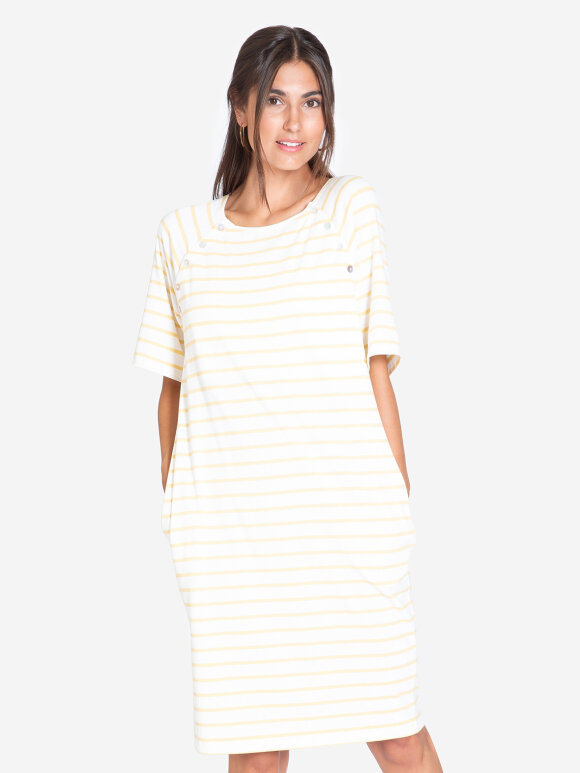 Milker - Selma kjole, gul stribet