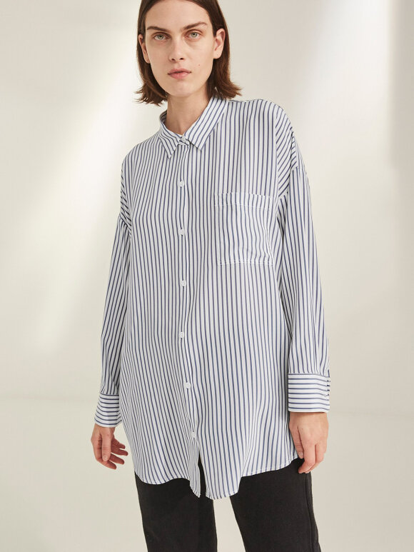 Bianca pocket shirt - blue stripe