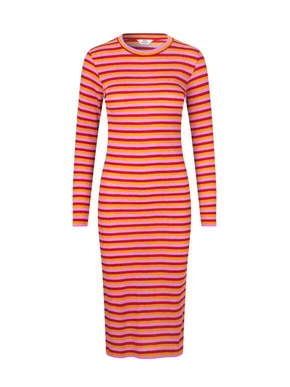 Mads Nørgaard - Glitter stripe duba kjole - multi red