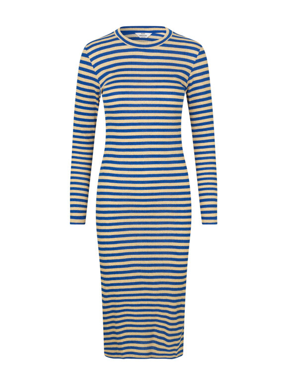 Mads Nørgaard - Glitter stripe duba kjole - blue/gold