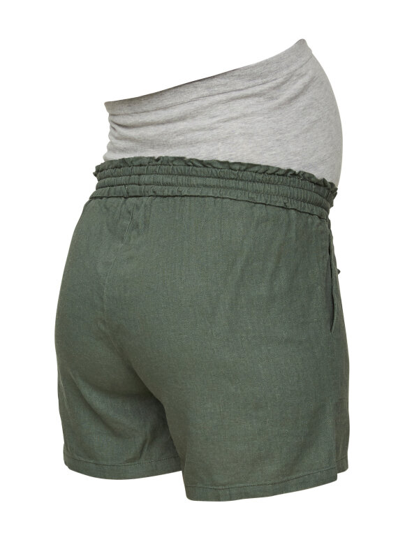 Mamalicious - Linen Woven Shorts, Grøn