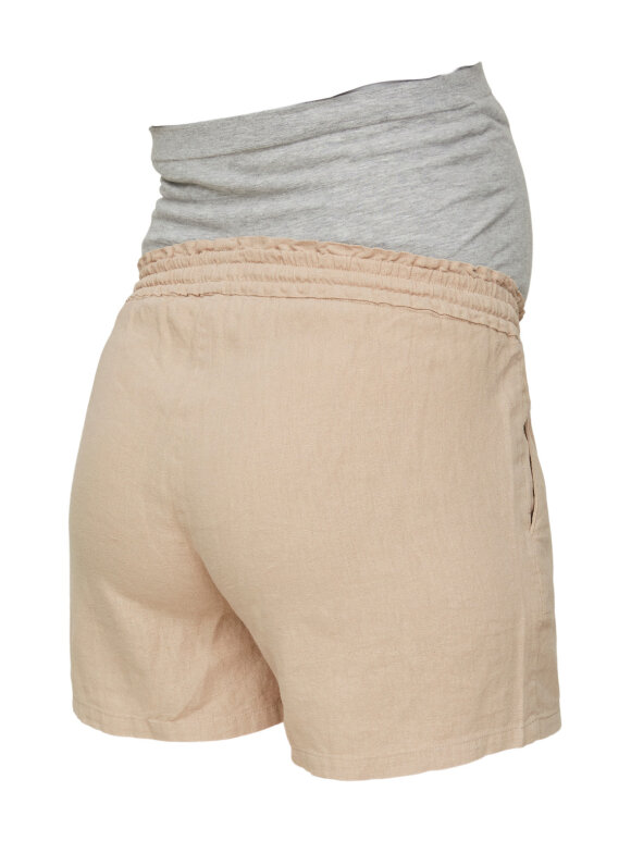 Mamalicious - Linen Woven Shorts, Beige