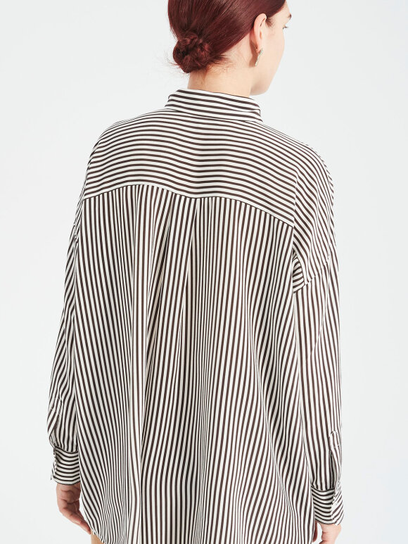 Bianca LS Shirt - Brown Stripe