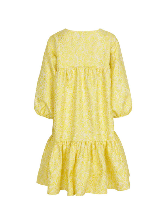Mads Nørgaard - Hot Jacquard flower Destilla kjole, Yellow Flower