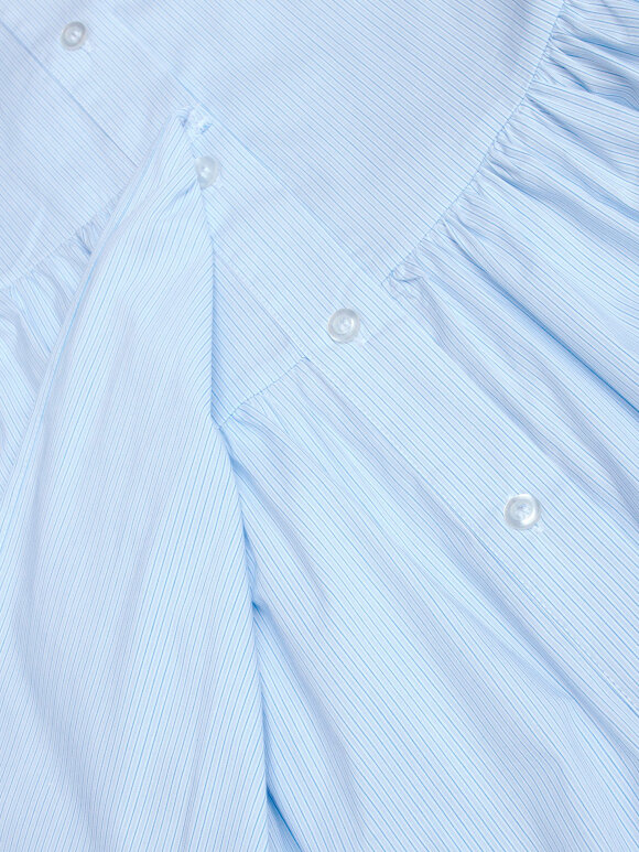 Mads Nørgaard - Organic Poplin Darlene skjortekjole, Light Blue Stripe