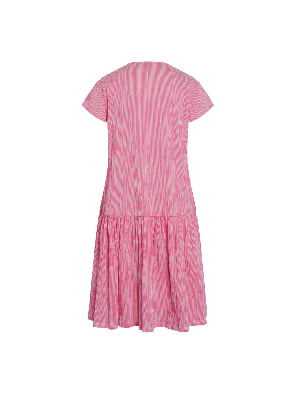 Mads Nørgaard - Crinckle Pop Drastica kjole, Pink/White stripes