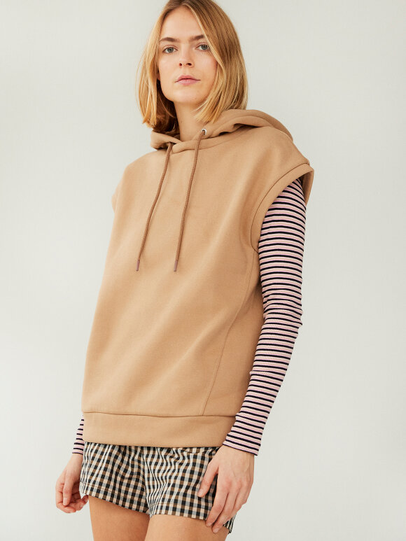 Mads Nørgaard - Eco Bold hoodie Sweat vest, Warm Beige