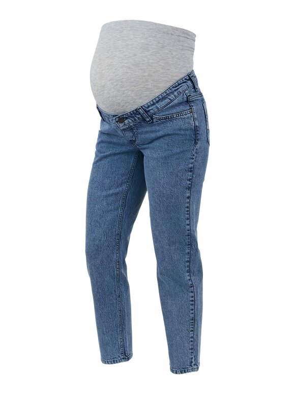 Mamalicious - Town cropped regular jeans - blue