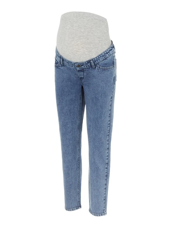 Mamalicious - Town cropped regular jeans - blue