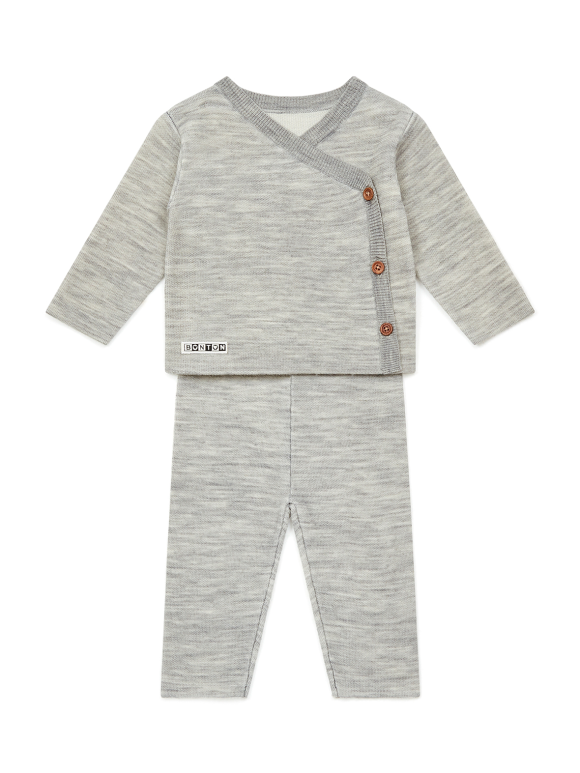 Bonton - Babysæt i uld - lysegrå