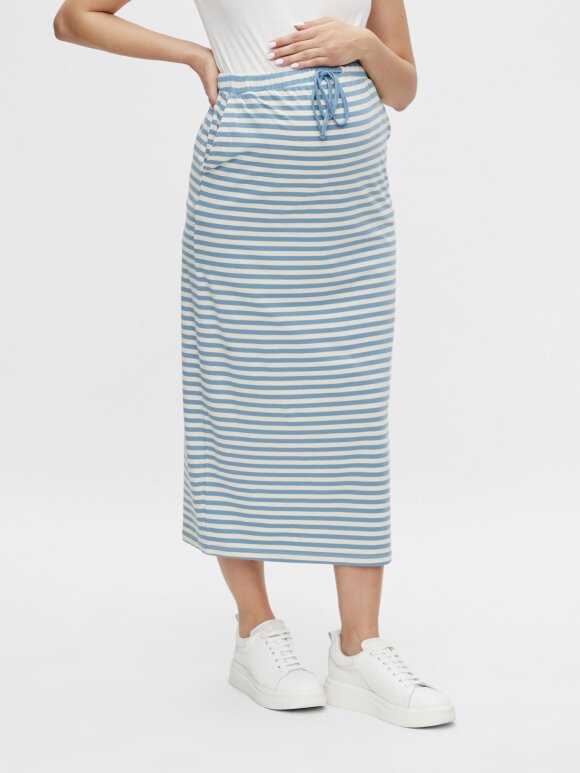 Mamalicious - Molly Midi Skirt blue stripes