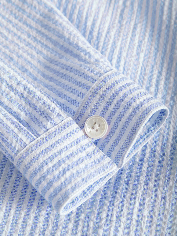Shelby Shirt, Light Blue/White Stripe