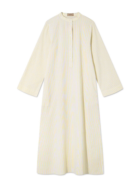 Rue De Tokyo - Donna maxi Dress, Yellow/White stripe