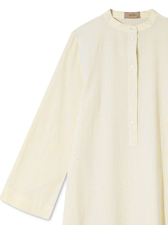 Rue De Tokyo - Donna maxi Dress, Yellow/White stripe