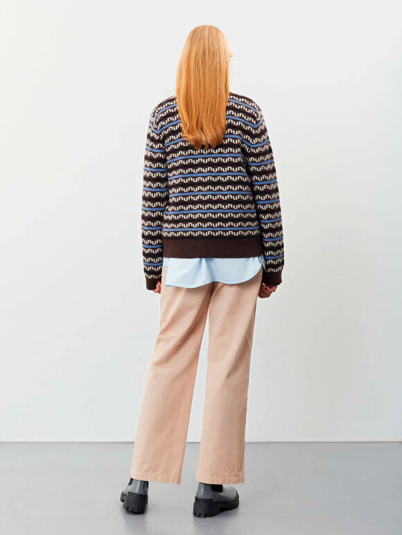 Nué Notes - Idaho Cardigan, Striped Letters