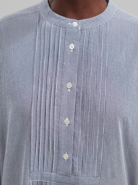 Skall Studio - Farmer shirtdress heavy stripe, Blue/White Stripe