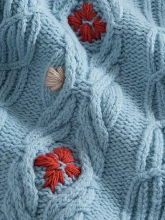 Nué Notes - Murray Cardigan light blue flower mix