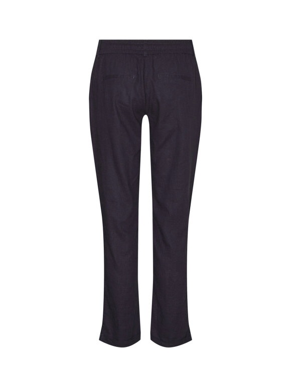 Mamalicious - Beach wowen linen pant - navy