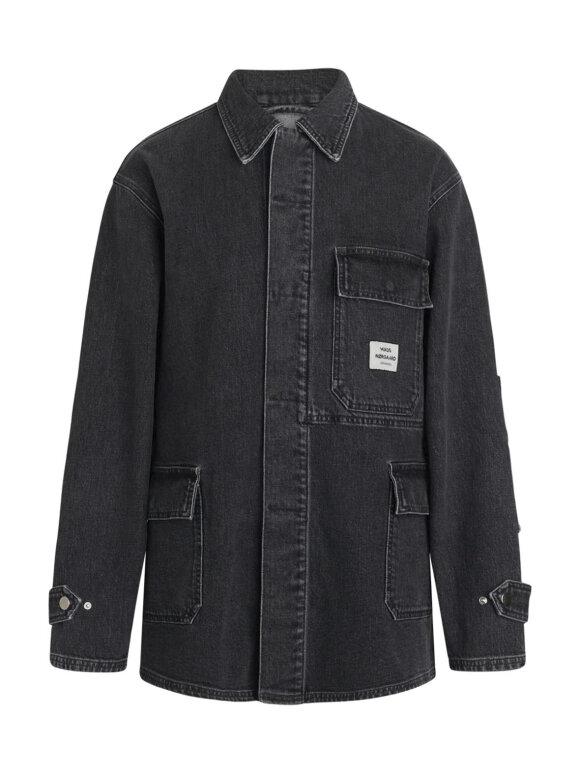 Mads Nørgaard - Black denim Johnny jacket