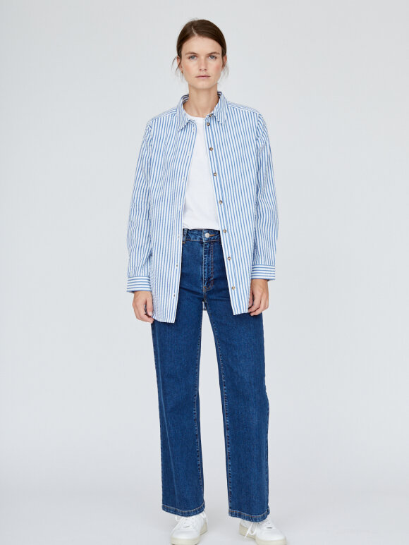 Basic Apparel - Anisse shirt - blue stripes