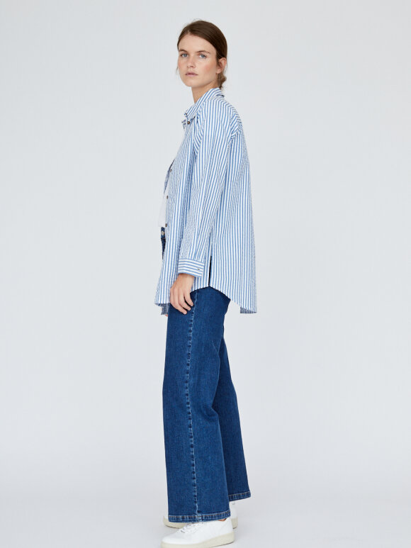 Basic Apparel - Anisse shirt - blue stripes