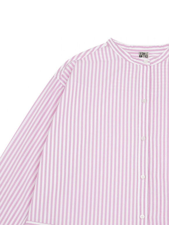 Bonton - Oversize skjortekjole pink striber