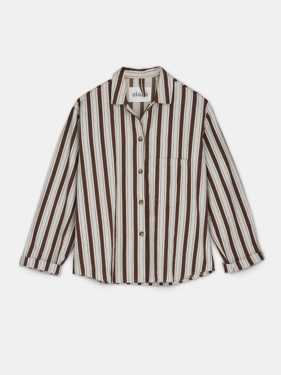 AIAYU - penelope shirt striped - mix brownie