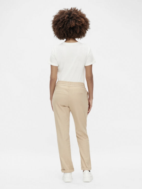 Mamalicious - Beach Wowen linen pant - irish cream