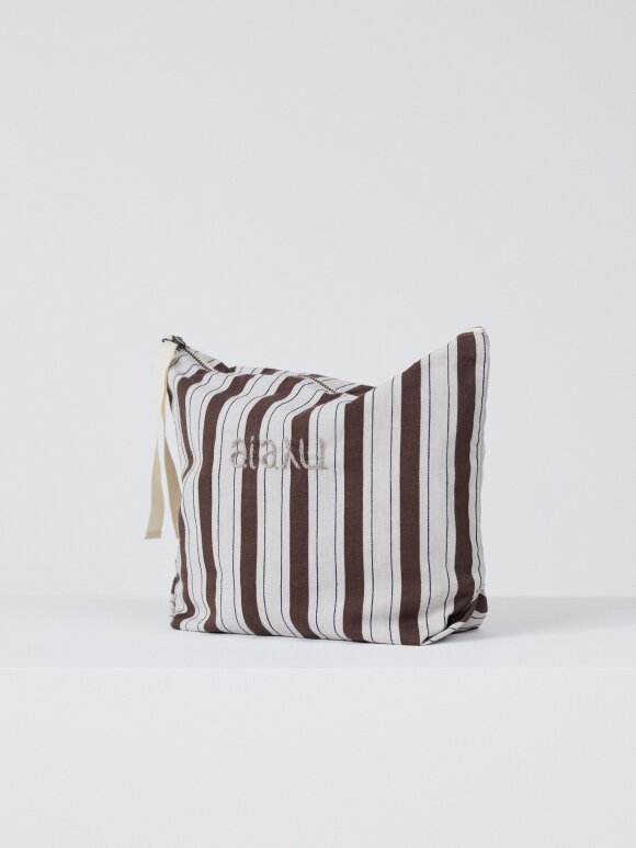AIAYU - Pouch cotton slub - brownie striped