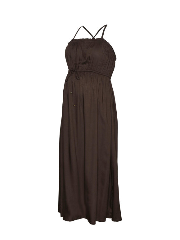 Mamalicious - Elva strap midi dress - brown