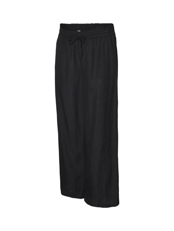 Mamalicious - Petra wide linen pant - sort 