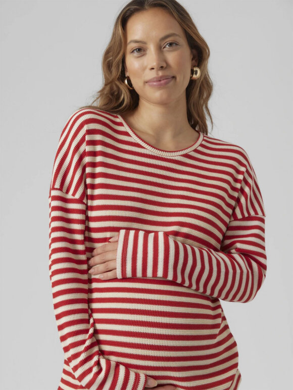 Mamalicious - Silly jersey bluse - red / white