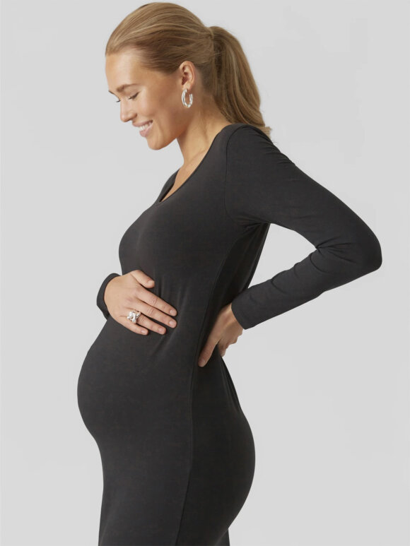 Mamalicious - Mia midi jersey kjole - sort