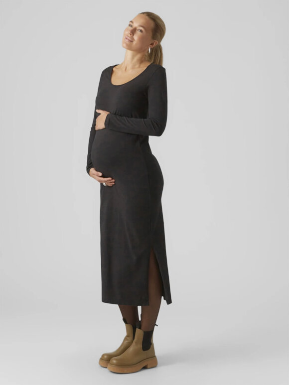 Mamalicious - Mia midi jersey kjole - sort