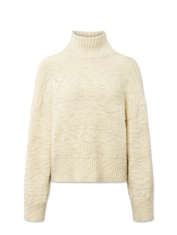 Nué Notes - Kelby turtleneck strik - egret beige