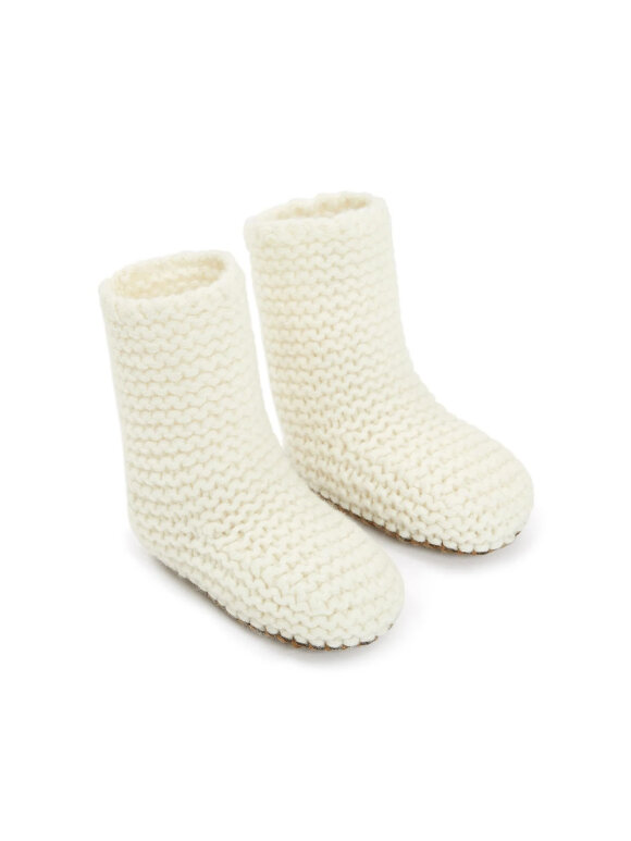 Bonton - Merino baby booties - creme