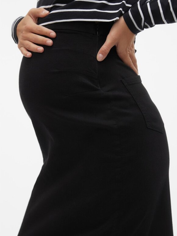 Mamalicious - Falula maxi skirt - black denim