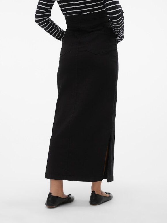 Mamalicious - Falula maxi skirt - black denim