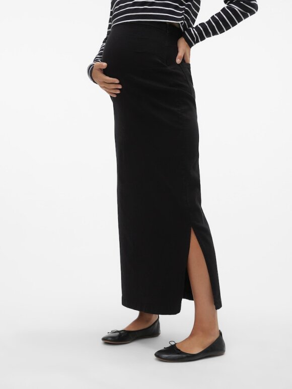 Mamalicious - Falula maxi skirt - black denim