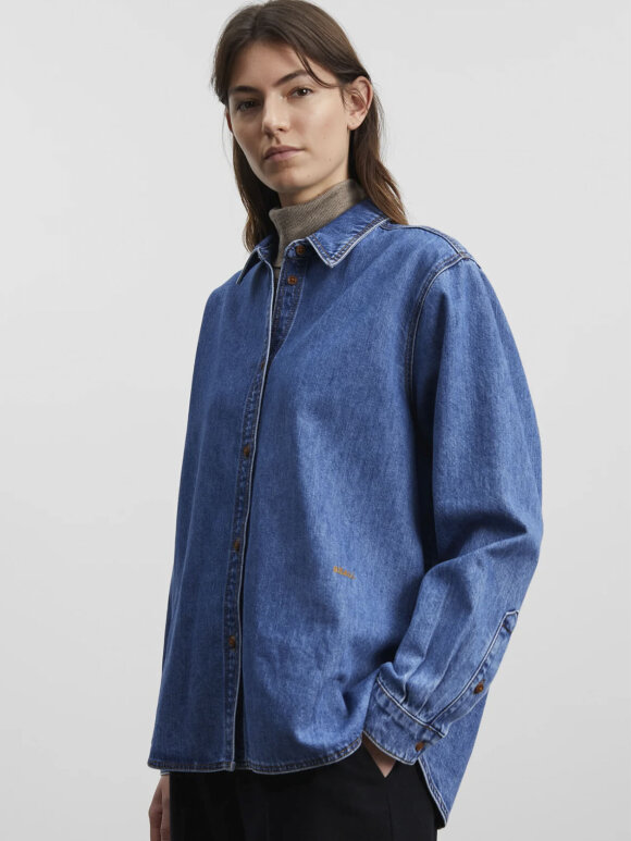 Skall Studio - Millington denim shirt - mid blue