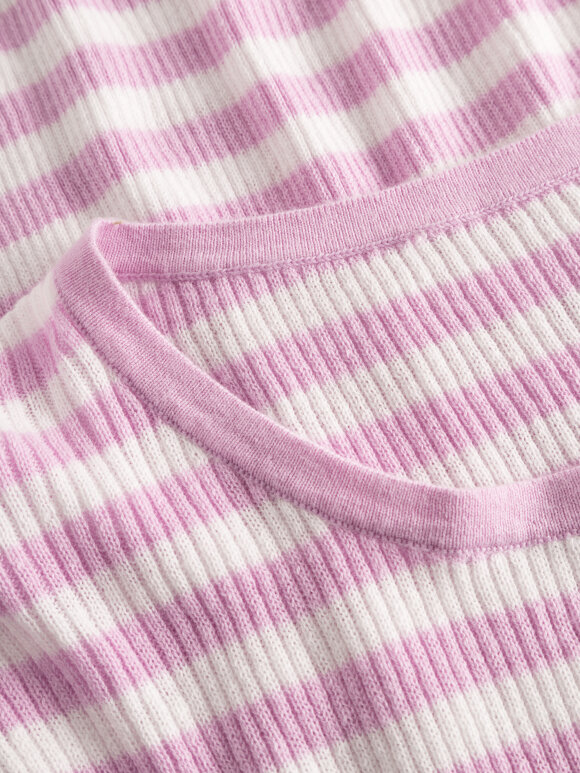 Nué Notes - Simon rib knit tee - pink/white