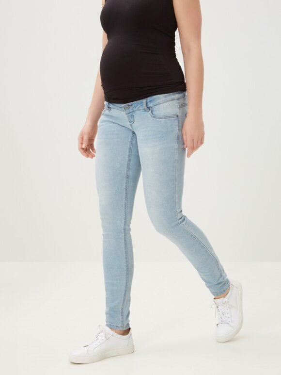 Mamalicious - Gravid jeans, slim lyseblå Thea 6088