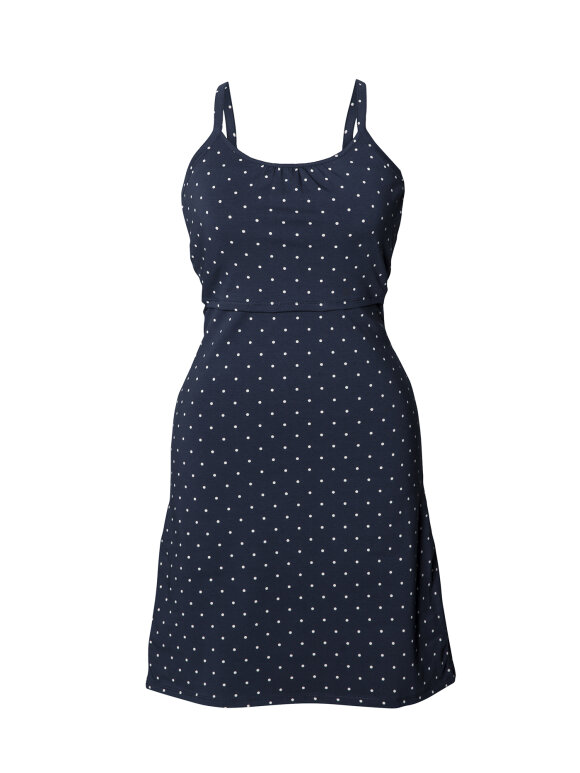 Boob - Strap dress, blue/pearl dot