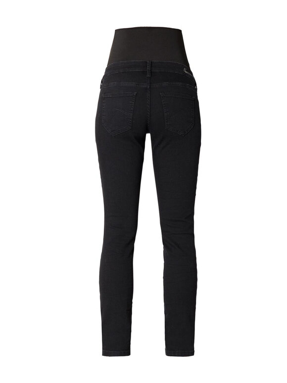 Gravid jeans, sort straight leg,3505/luna