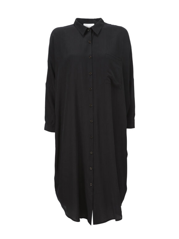 Oversize shirt dress - black
